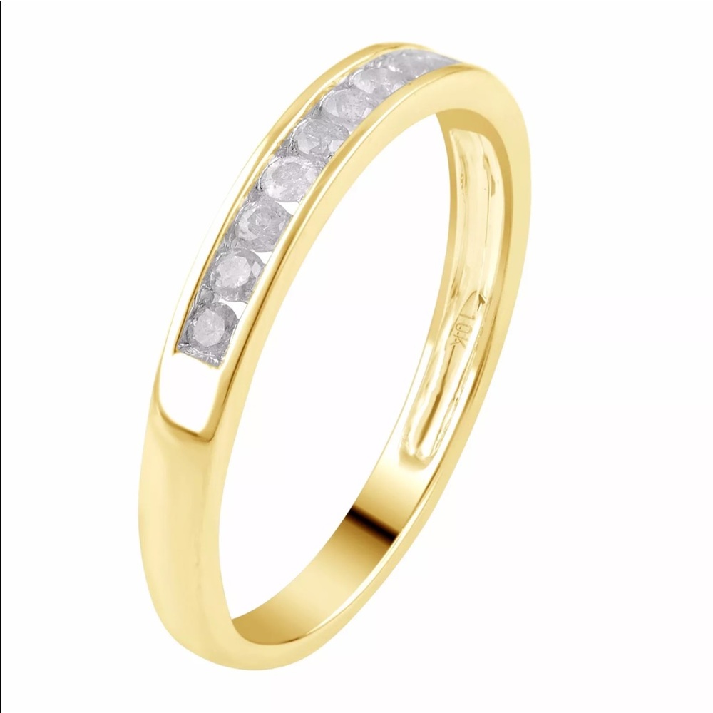 ππ .25CTTW Natural Diamond 10K Gold Band - Picture 3 of 4